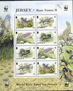 Джерси, Фауна, 2004, WWF, малый лист Джерси, Фауна, 2004, WWF, малый лист